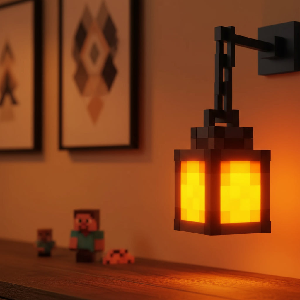 Pixel Style Night Light 16 Colors Lantern Diy Interior Decoration Festival Atmosphere Light Rechargeable Keychain Ornament