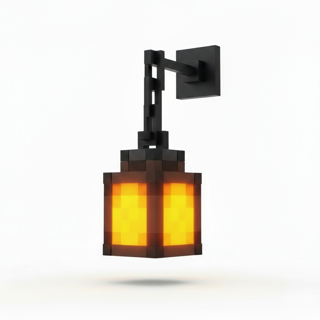 Pixel Night Light - MINELAMP on white background